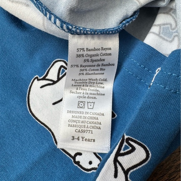 Whistle and Flute Blue Polar Bear Print Kids Pajama Set - Picture 4 of 8